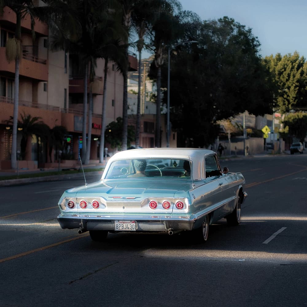 Classic car in dramatic light