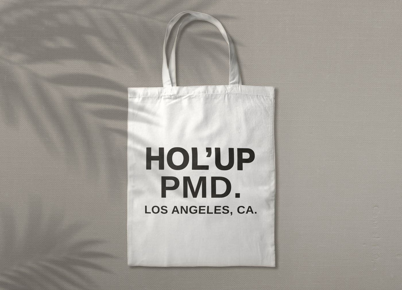 HOL'UP PMD tote bag merchandise design