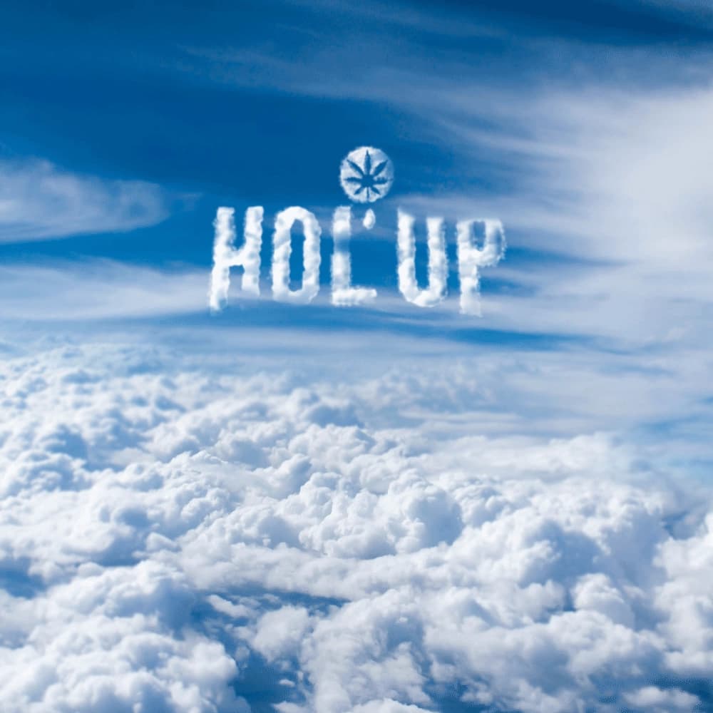 HOL'UP brand campaign, pomade above clouds concept