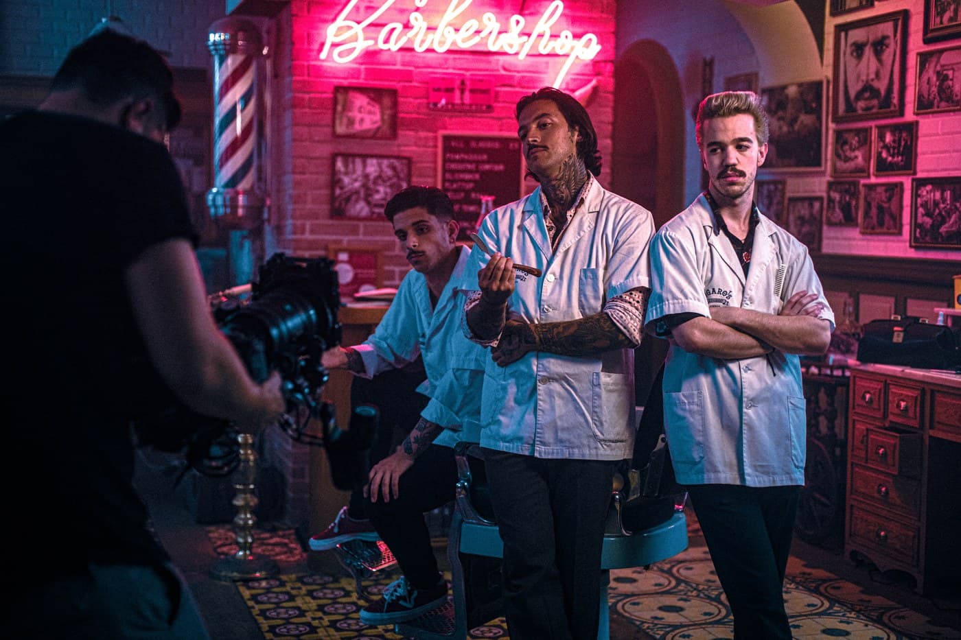 Behind the scenes — video production at Figaro's Barbershop