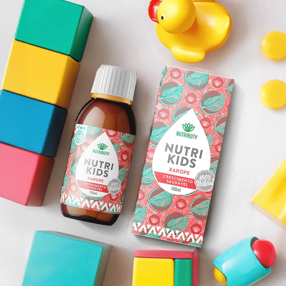 Children's herbal syrup product, lifestyle photography